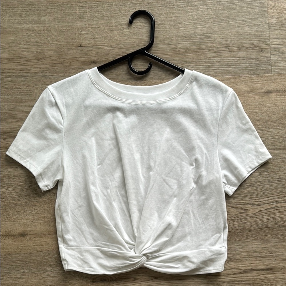White Knotted Women's Crop Top